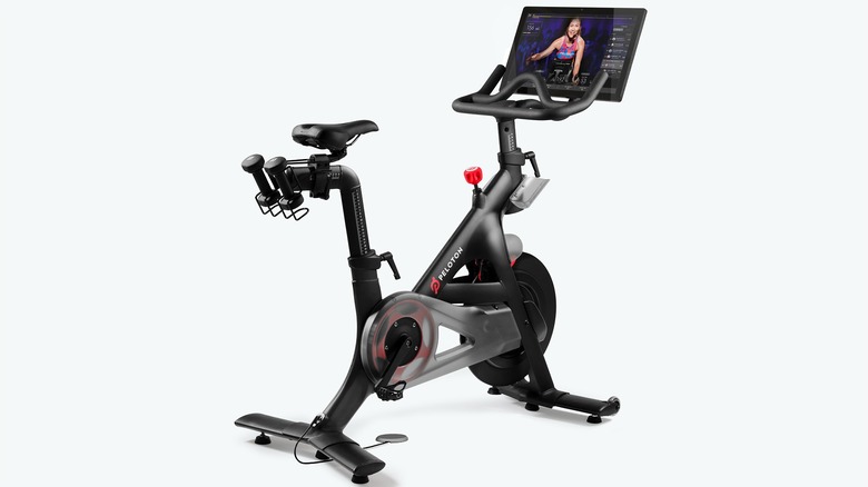 A Peloton bike with white background