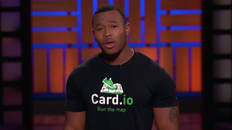 Card.io founder Destin Bell speaking on "Shark Tank"