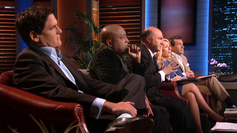 Shark Tank panelists listening to xCraft pitch