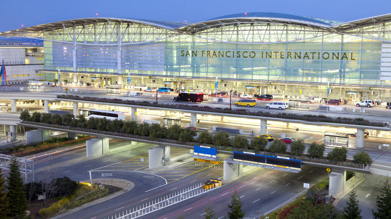 Sunset at the San Francisco International Airport