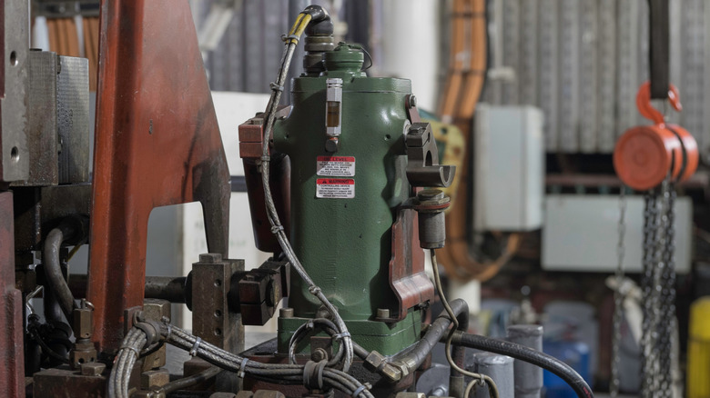 A close-up governor of a marine diesel generator engine