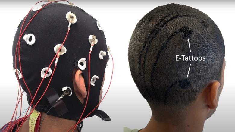 A traditional EEG is put up against its e-tattoo equivalent.