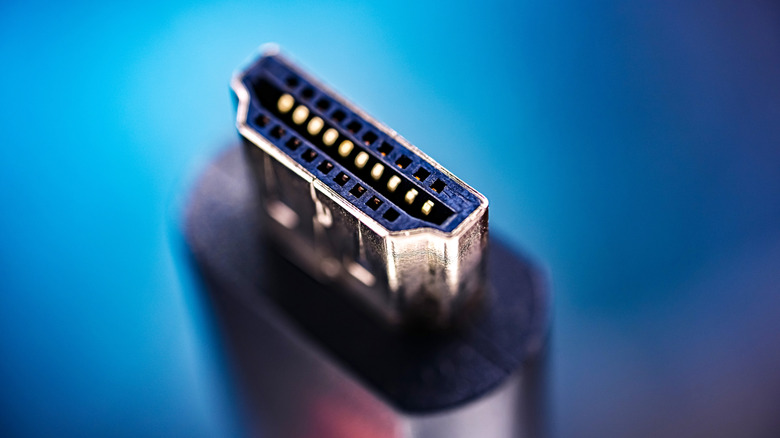 Close-up of a HDMI connector