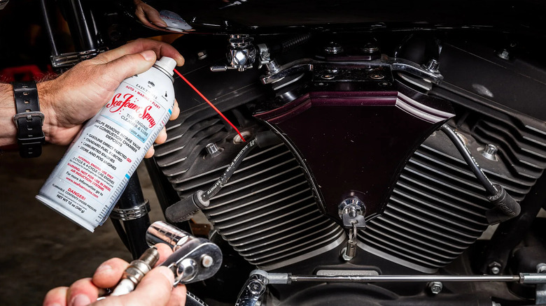 Using Sea Foam Spray on a motorcycle engine
