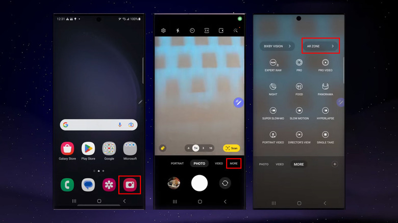 accessing AR Zone on Samsung phones