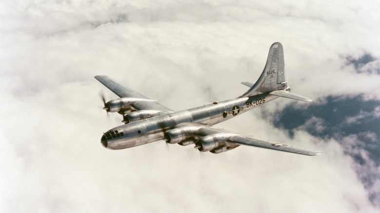 The Boeing B-50D Superfortress pictured here was one of the several planes that used the Pratt & Whitney R-4360 Wasp Major piston engine