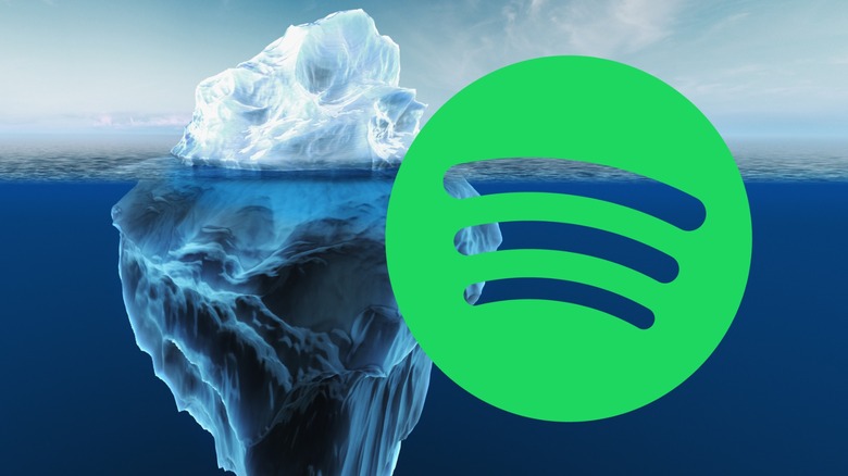Spotify logo overlayed on a submerged iceberg