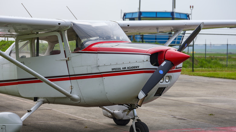 Cessna 172 on a runway