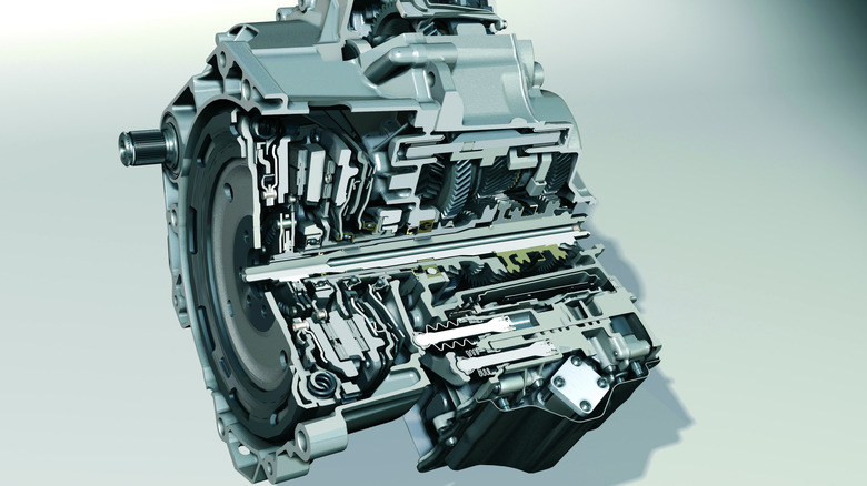 Cutaway of Volkswagen DSG dual-clutch transmission