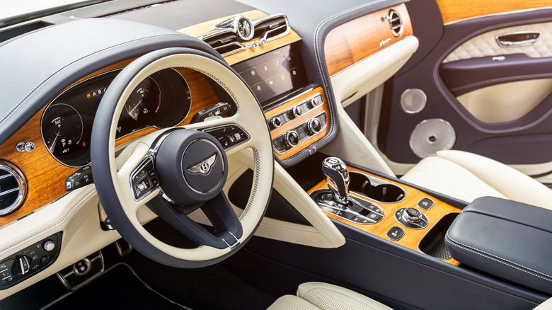 Bentley Bentayga dashboard with genuine wood veneers
