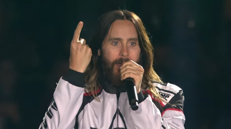 Jared Leto perfoming at F1