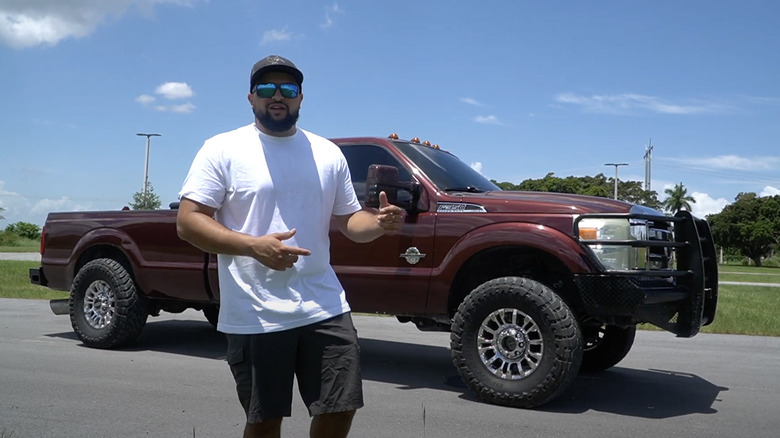 Man standing in front of Ford Super Duty Bubba Truck