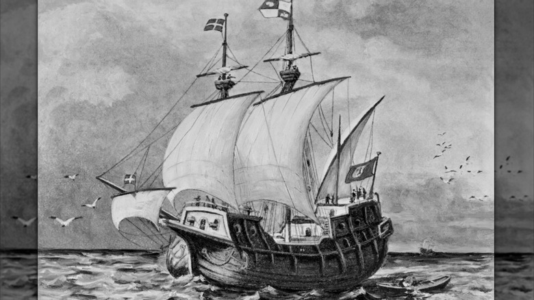 A Spanish galleon at the time when European travelers searched for treasured across the seas.