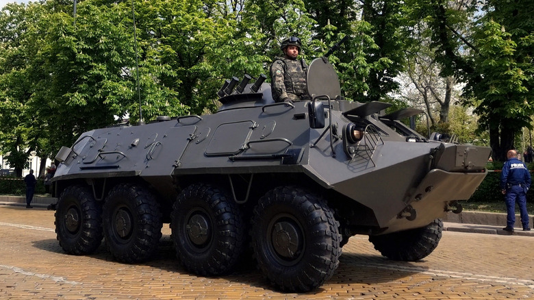 Soldier ring on armored personnel carrier