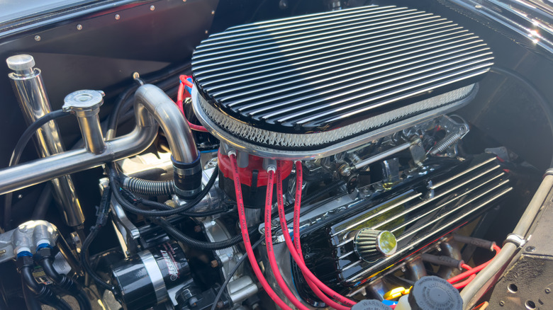 428 Cobra Jet inside a 1968 Mustang engine bay