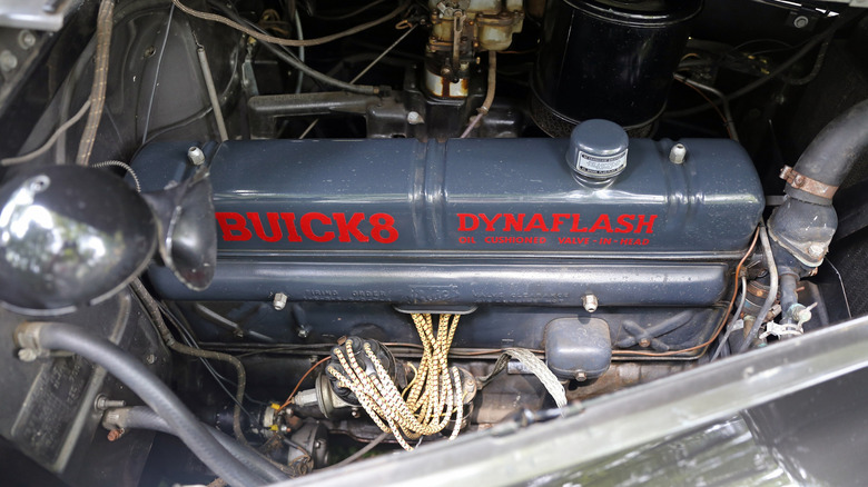 Dynaflash I8 engine under the hood of a 1939 Buick Special Series 40 Business Coupé