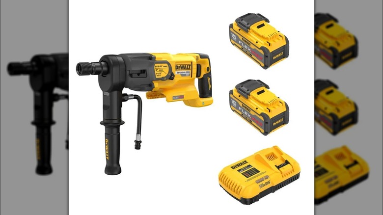 A stock image of a DeWalt core drill kit.