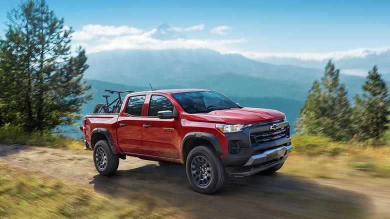 2025 Chevy Colorado driving along a mountain road
