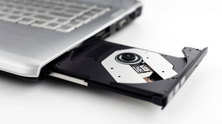 an optical drive on a laptop