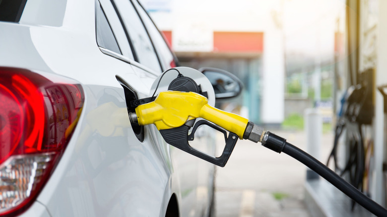 Car filling up with gas