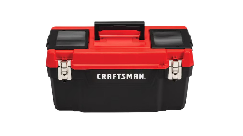 The Craftsman red and black plastic tool box