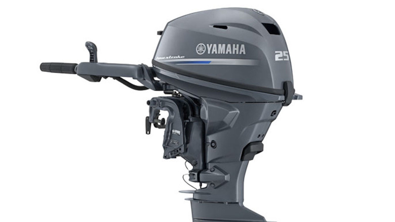 picture of hand-controlled Yamaha outboard motor