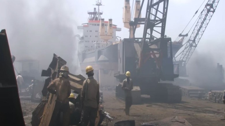 Shipbreaking operations at Alang India