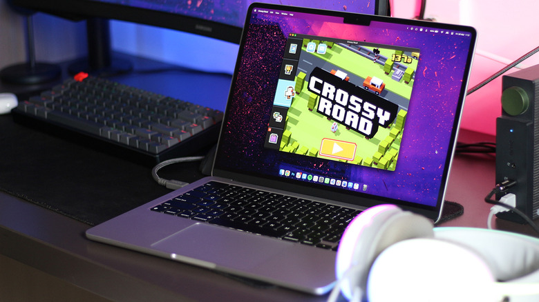 Crossy Road game on a MacBook