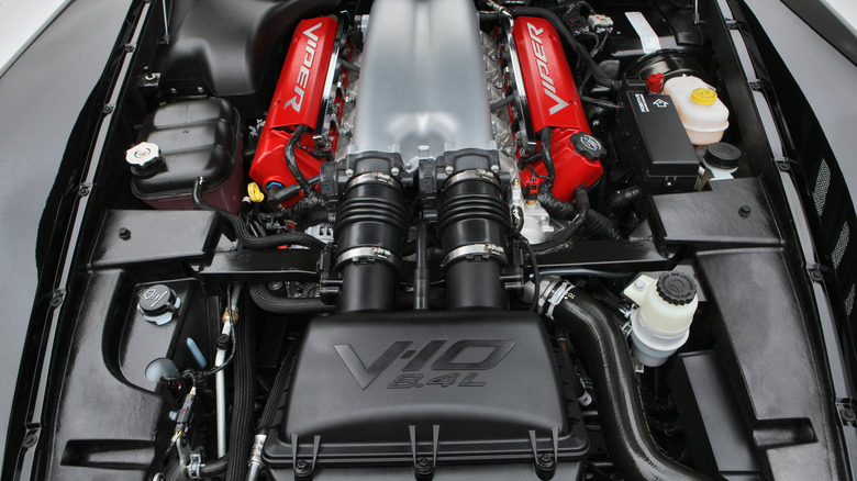 An 8.4-liter Dodge Viper SRT-10 V10 engine