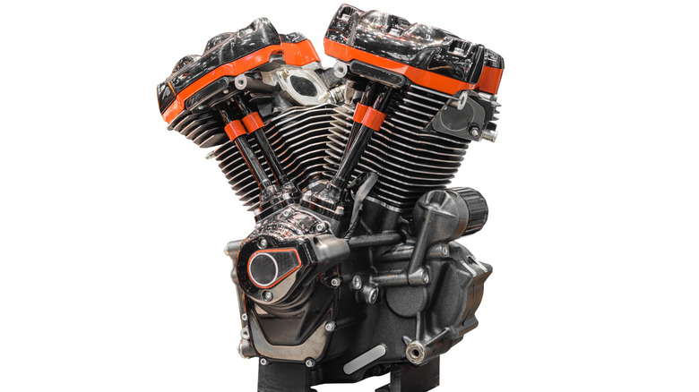 V-Twin engine on a white background