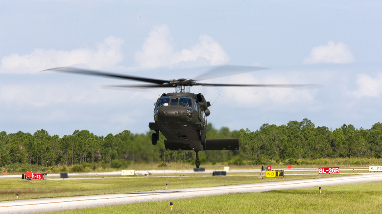 Sikorsky Black Hawk helicopter landing