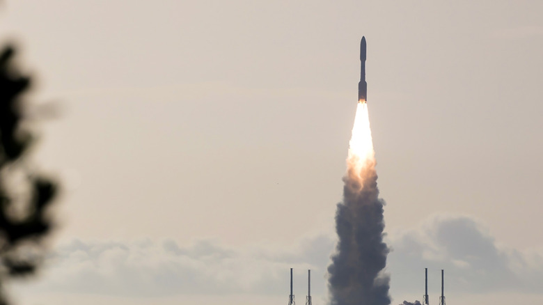 A rocket launching