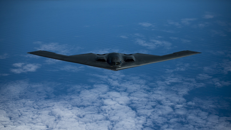A B-2 bomber in flight