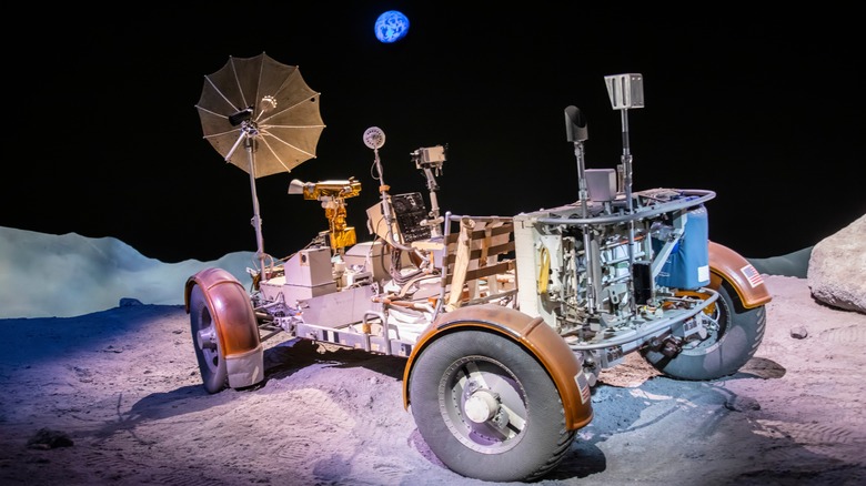 NASA's Lunar Roving Vehicle displayed in the Space Center in Houston, Texas.