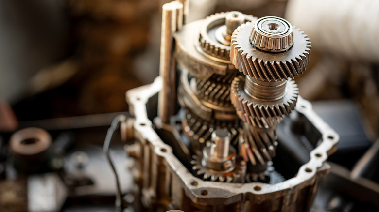 Close up of internals of a car transmission