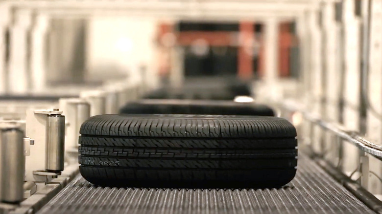 GT Radial Tire running on production line belt in US factory