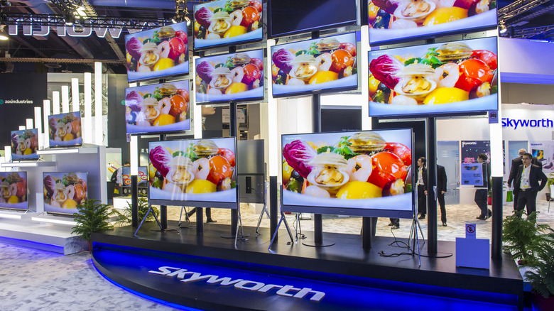 The Skyworth booth at the CES show held in Las Vegas on January 6, 2016.