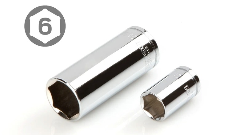 A pair of Tekton six-point sockets.