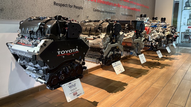 Toyota TRD engines in the lobby of their Costa Mesa facility