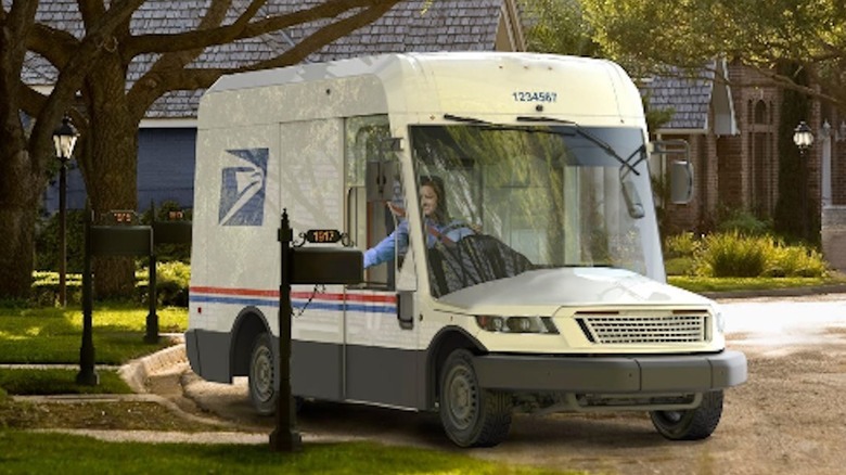 Front 3/4 view of NGDV with USPS markings