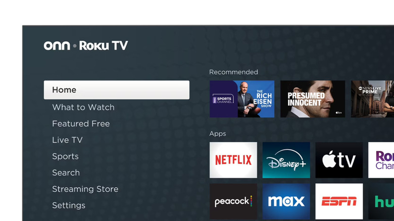 A 75" Onn TV on a white background