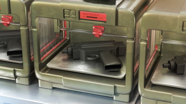 Gun inside a 3D printer.