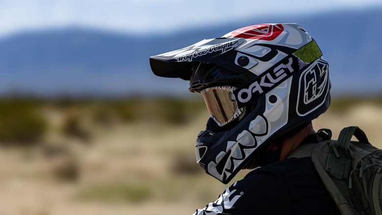 Motocross rider side profile