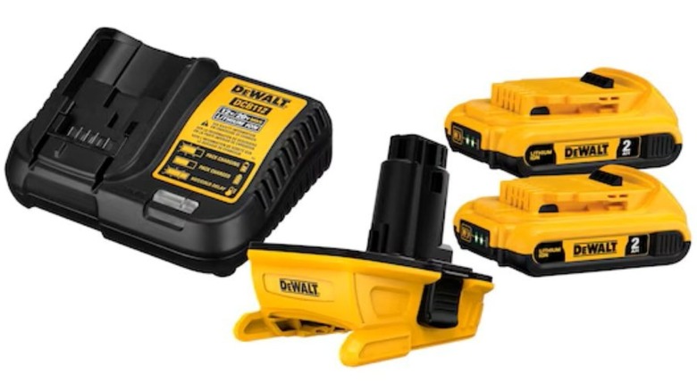 DeWalt's 20V MAX* battery adapter allows use in 18V stem battery tools.