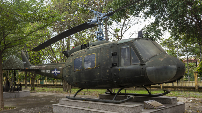 Monument of an old decommisioned UH-1 