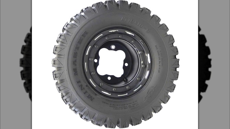 ATV tire showing sidewall printing