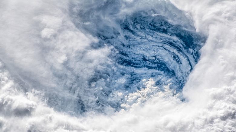 Clouds forming a spiral