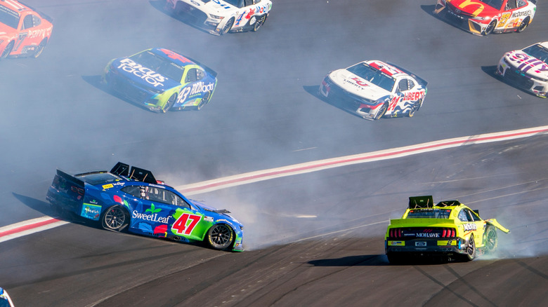 nascar crash causes roof flaps to go up