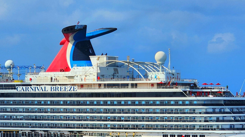carnival Breeze Cruise ship at port in Cozumel Mexico