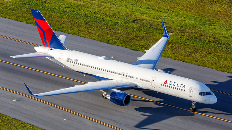 A Boeing 757 on a runway